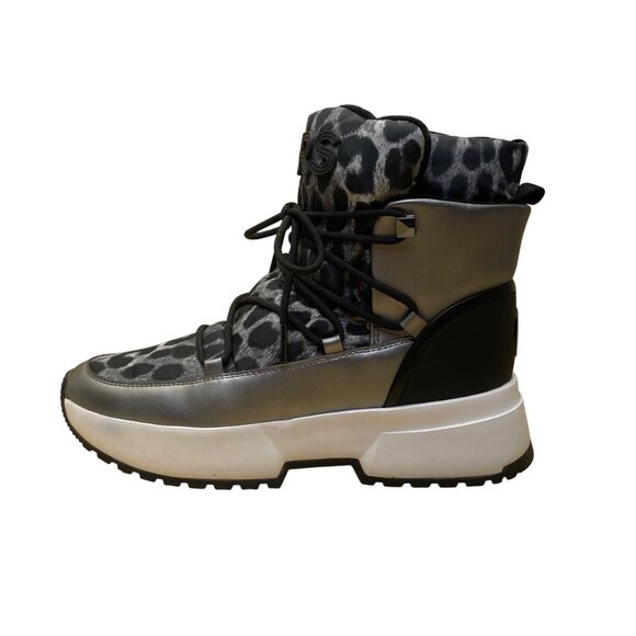 Michael Kors Women’s Black & Grey Leopard Print High-Top Boots Approx. Sz 8/8.5 - Picture 4 of 9